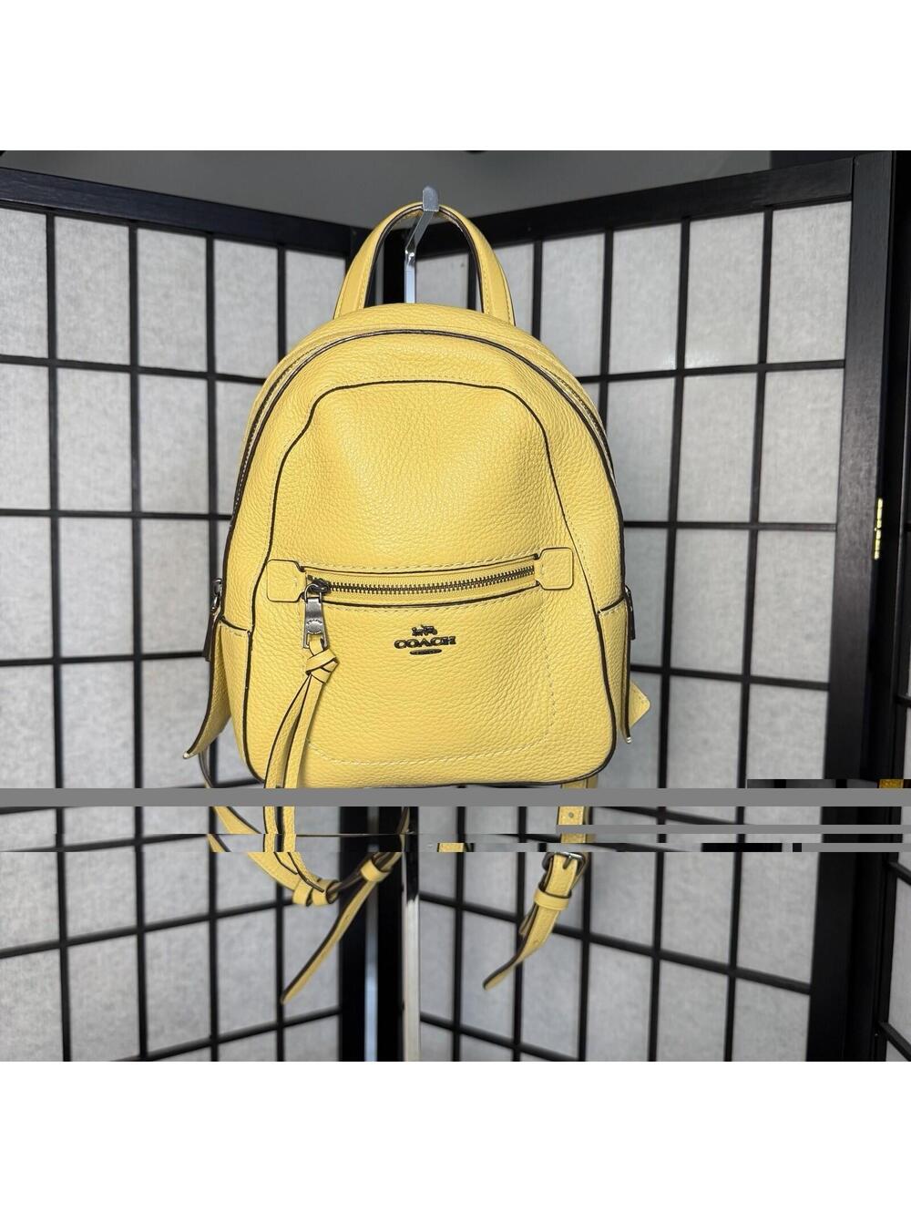 Coach Andi Mini Backpack Yellow Pebble Leather F30530 Gunmetal Hardware